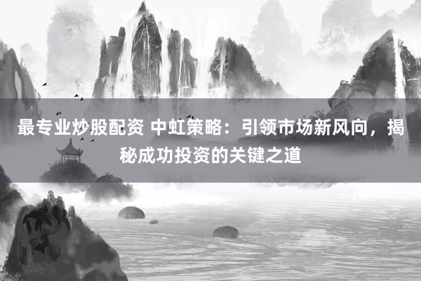 最专业炒股配资 中虹策略：引领市场新风向，揭秘成功投资的关键之道