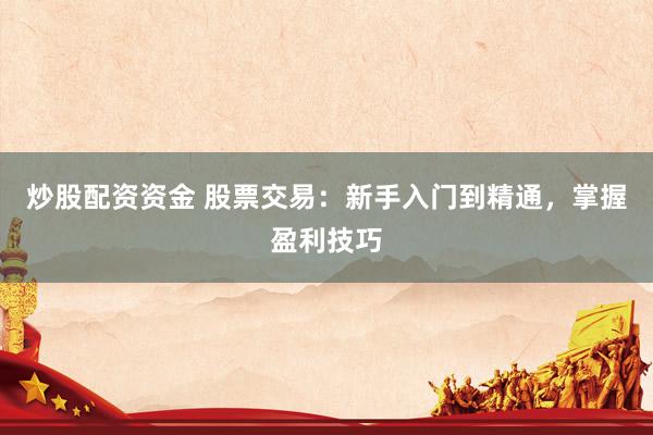 炒股配资资金 股票交易：新手入门到精通，掌握盈利技巧