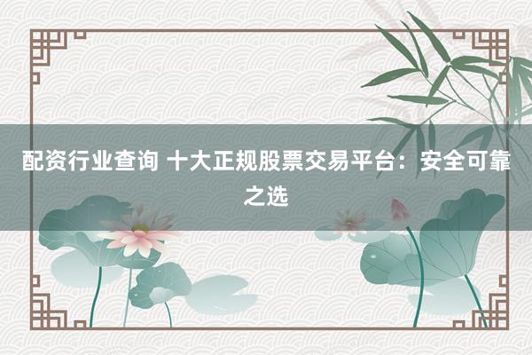 配资行业查询 十大正规股票交易平台：安全可靠之选