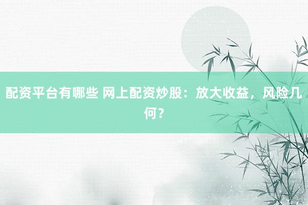配资平台有哪些 网上配资炒股：放大收益，风险几何？