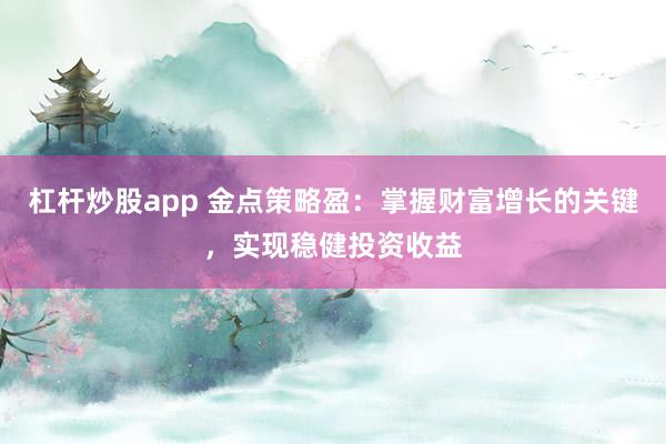 杠杆炒股app 金点策略盈：掌握财富增长的关键，实现稳健投资收益