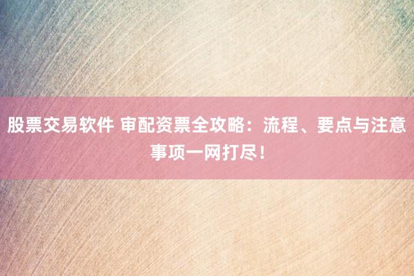 股票交易软件 审配资票全攻略：流程、要点与注意事项一网打尽！