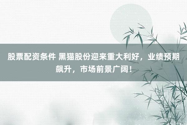 股票配资条件 黑猫股份迎来重大利好，业绩预期飙升，市场前景广阔！