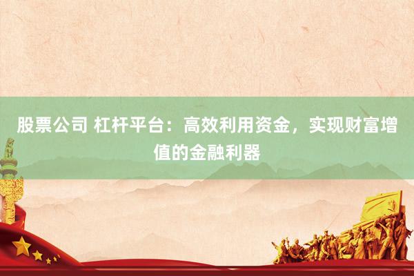 股票公司 杠杆平台：高效利用资金，实现财富增值的金融利器