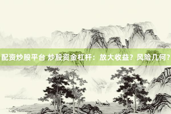 配资炒股平台 炒股资金杠杆：放大收益？风险几何？