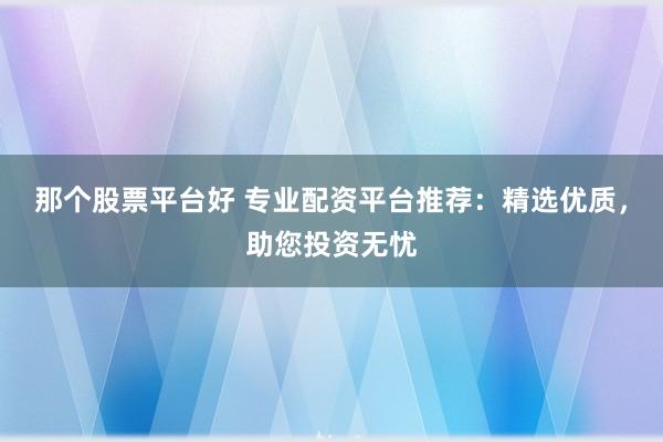 那个股票平台好 专业配资平台推荐:精选优质,助您投资无忧