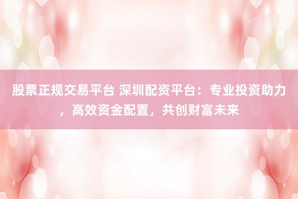 股票正规交易平台 深圳配资平台:专业投资助力,高效资金配置,共创财富未来