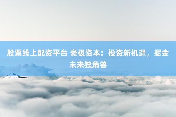 股票线上配资平台 豪极资本：投资新机遇，掘金未来独角兽