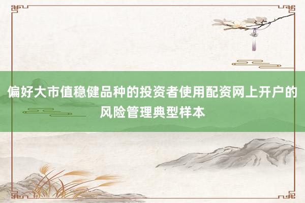 偏好大市值稳健品种的投资者使用配资网上开户的风险管理典型样本