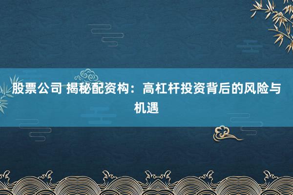 股票公司 揭秘配资构：高杠杆投资背后的风险与机遇