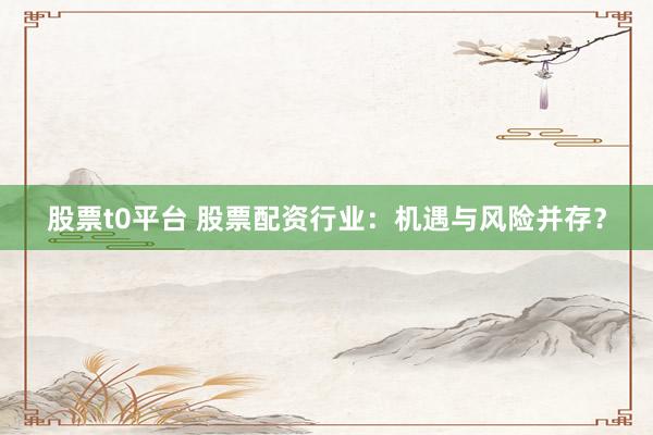 股票t0平台 股票配资行业：机遇与风险并存？